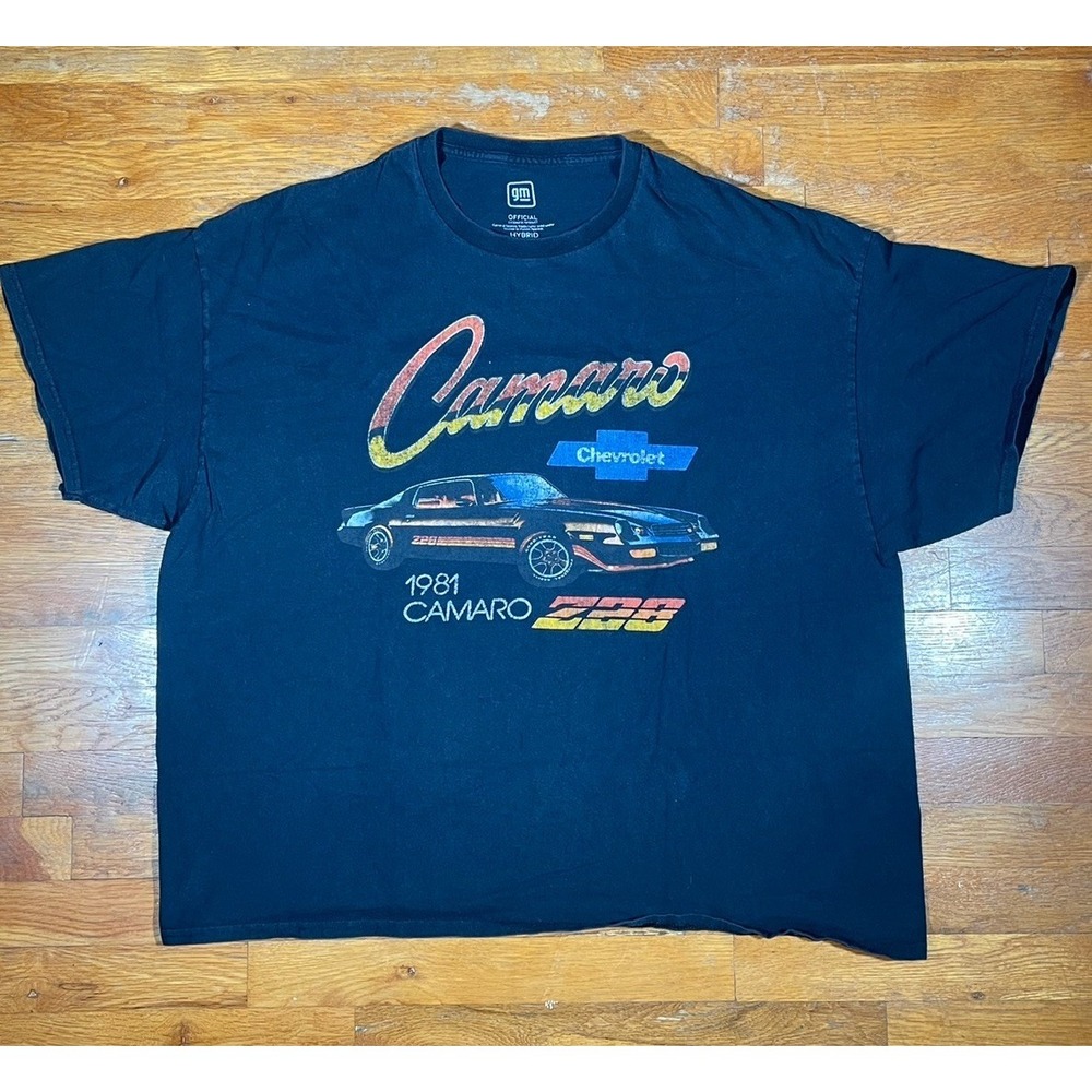 Chevrolet Camaro Z28 1981 Shirt Men 3XL Black Graphic Tee Retro Good Fade